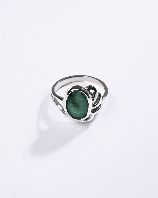 Emerald (Panna) Ring – 925 Silver - #1191B