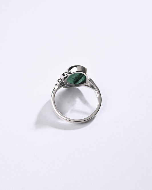 Emerald (Panna) Ring – 925 Silver - #1191B