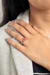 Authentic Red Coral (Moonga) Ring in 925 Silver – #1102 Ov - Myra