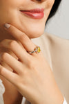 Radiant Yellow Sapphire (Pukhraj) Ring in Sterling Silver – #1201N4 - Myra