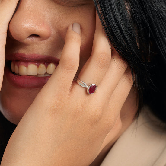 Natural Ruby (Manik) Ring in 925 Silver - #1136B - Myra