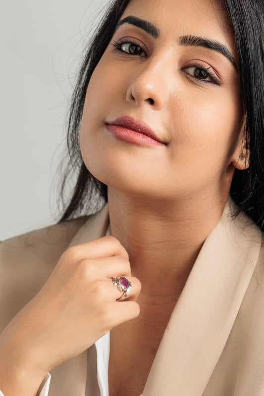 Vintage Ruby (Manik) Ring in 925 Sterling Silver - #1103B - Myra