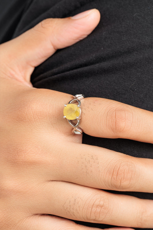 Unisex Yellow Sapphire (Pukhraj) Ring in 925 Silver – #1105N4 - Myra