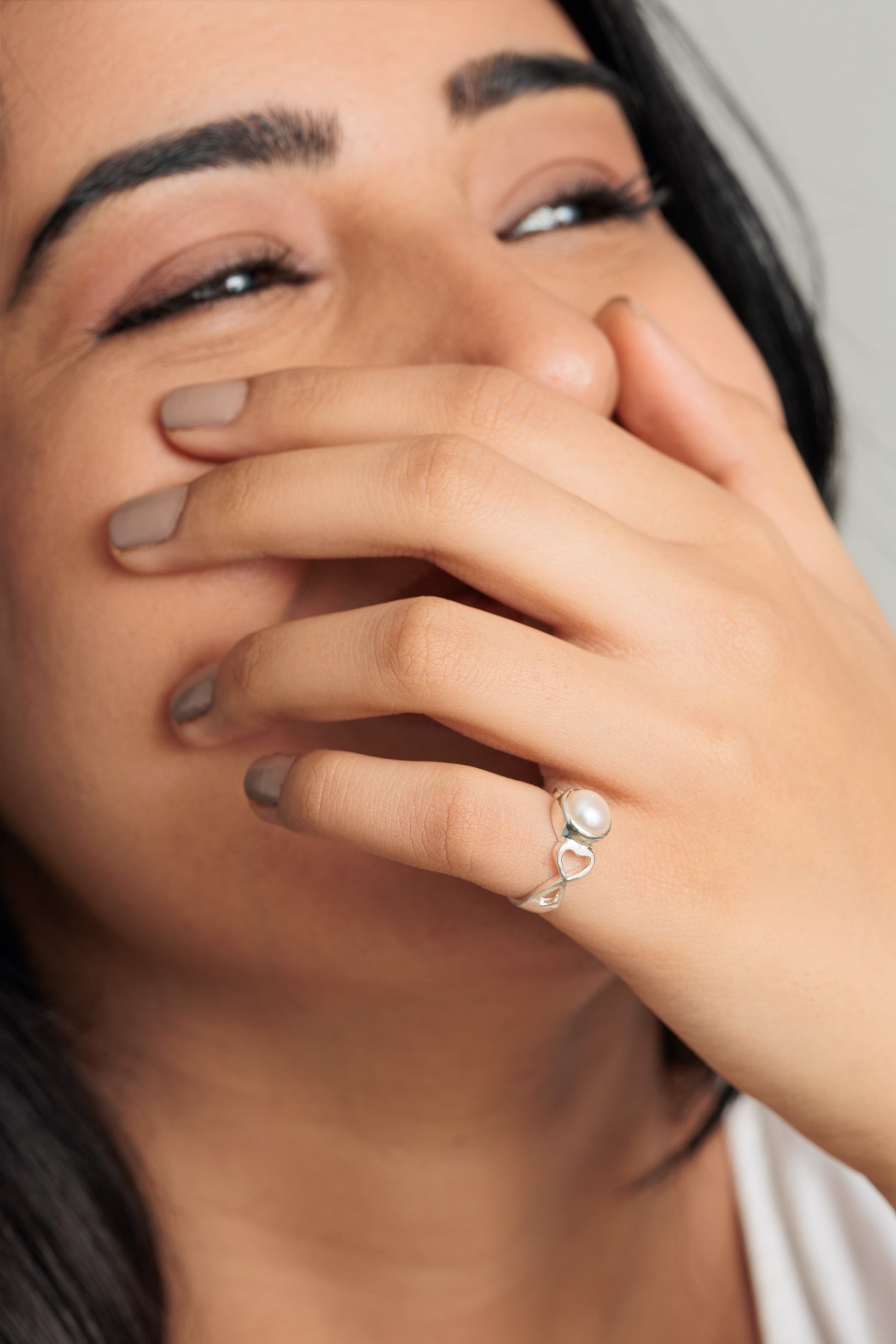 Radiant Pearl (Moti) Ring in 925 Silver - #1220 R - Myra