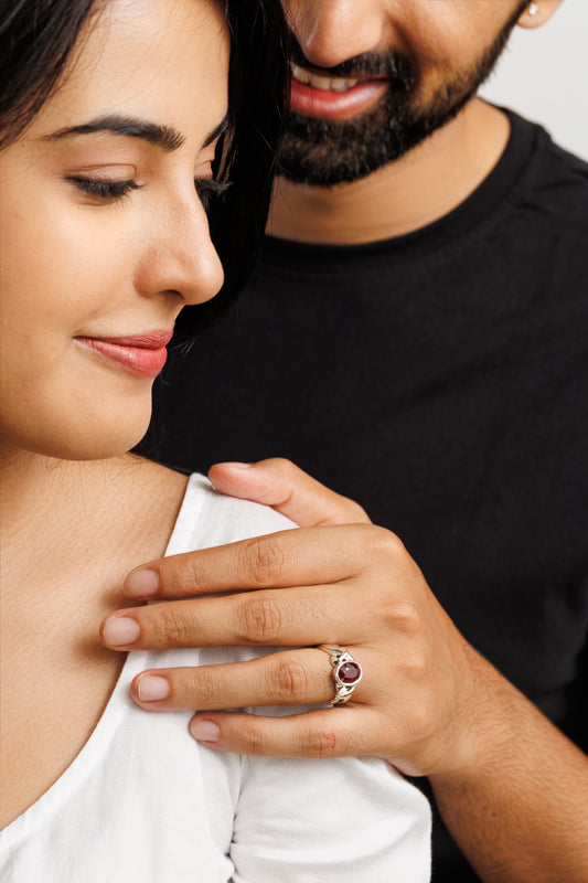 Classic Ruby (Manik) Ring in 925 Silver - #1210B - Myra