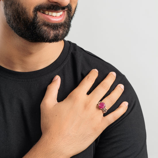 Vintage Ruby (Manik) Ring in 925 Sterling Silver - #1244N4 - Myra