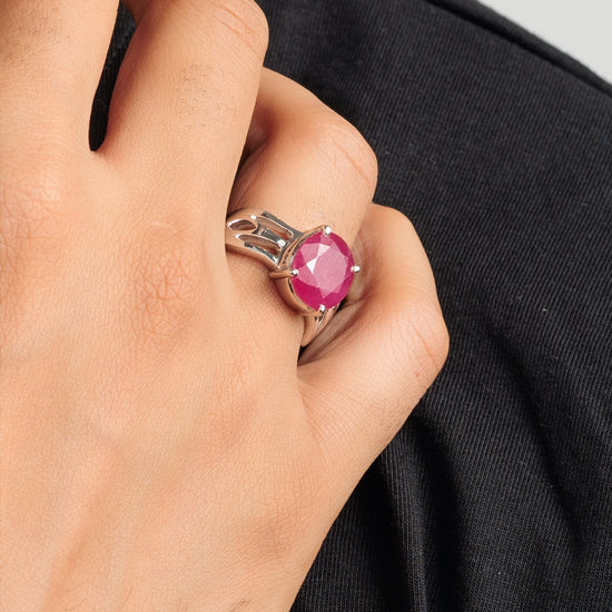 Vintage Ruby (Manik) Ring in 925 Sterling Silver - #1244N4 - Myra