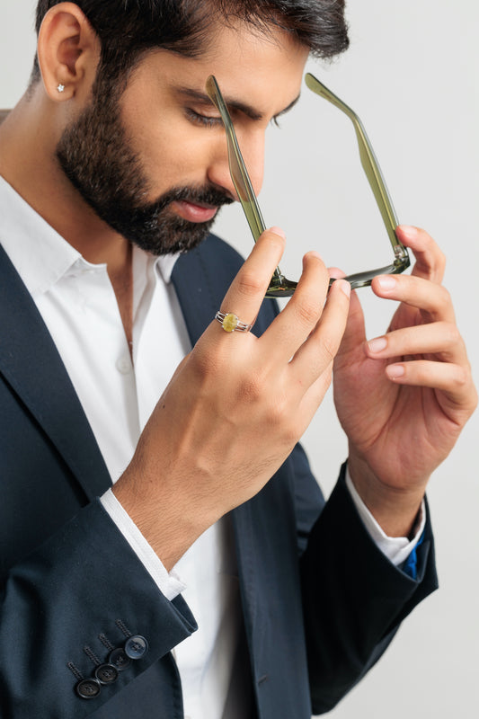 Authentic Yellow Sapphire (Pukhraj) Ring in 925 Silver - #1242N4 - Myra