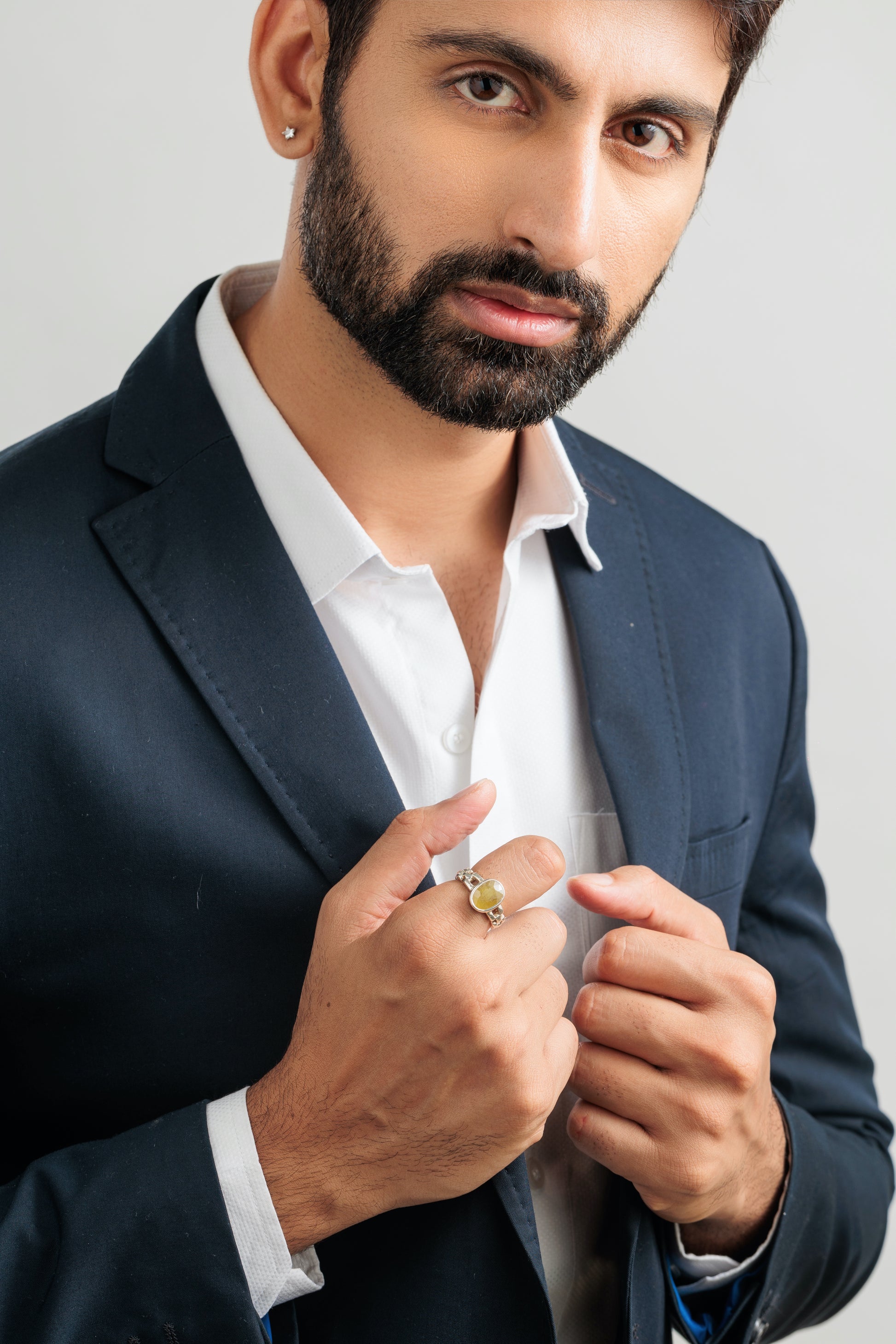 Classic Yellow Sapphire (Pukhraj) Ring in 925 Sterling Silver – #1245B - Myra