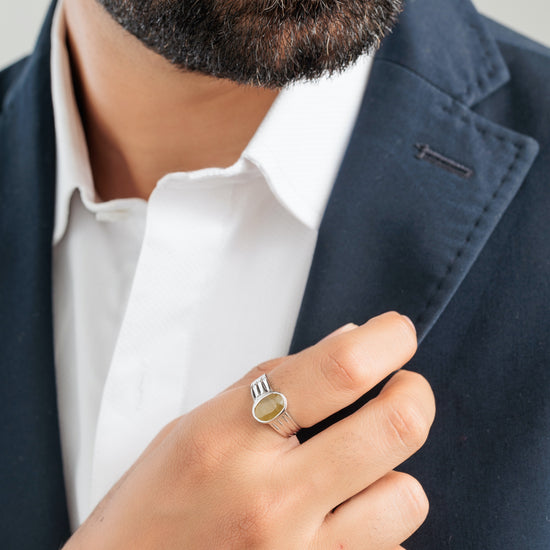 Authentic Yellow Sapphire (Pukhraj) Gemstone Ring in 925 Silver – #1228B - Myra