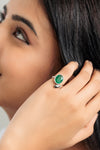 Genuine Emerald (Panna) Ring in Sterling Silver – #1202B - Myra