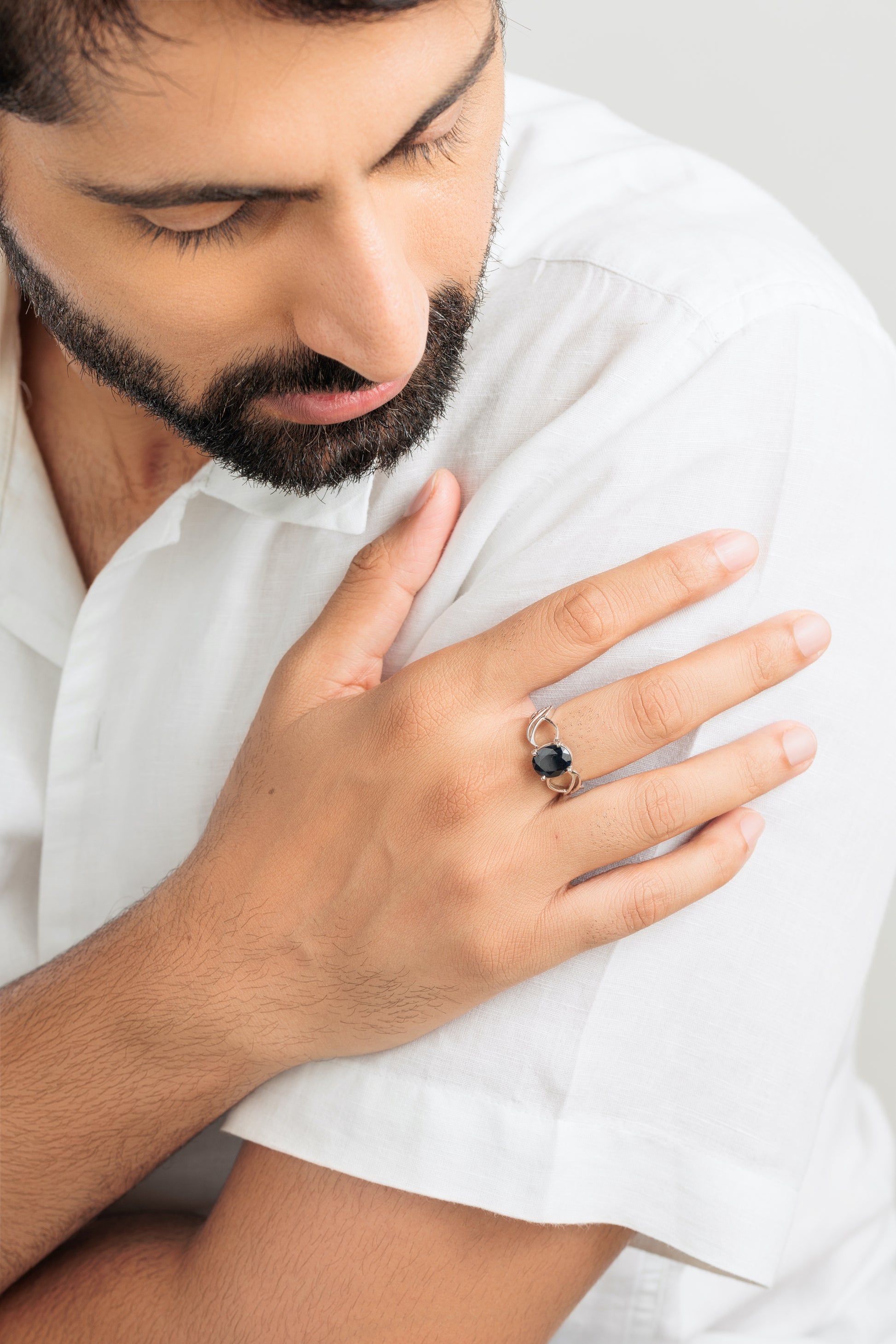 Vintage Blue Sapphire (Neelam) Ring in Sterling Silver – #1131N4 - Myra