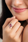 Authentic Ruby (Manik) Ring in Sterling Silver - #1273B - Myra