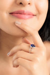 Royal Blue Sapphire (Neelam) Ring in 925 Silver – #1150B - Myra