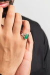 Authentic Emerald (Panna) Ring in Sterling Silver – #1104B - Myra