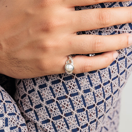 Vintage Pearl (Moti) Ring in 925 Sterling Silver - #1104 U - Myra