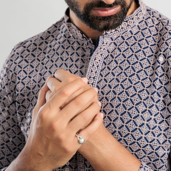 Vintage Pearl (Moti) Ring in 925 Sterling Silver - #1104 U - Myra