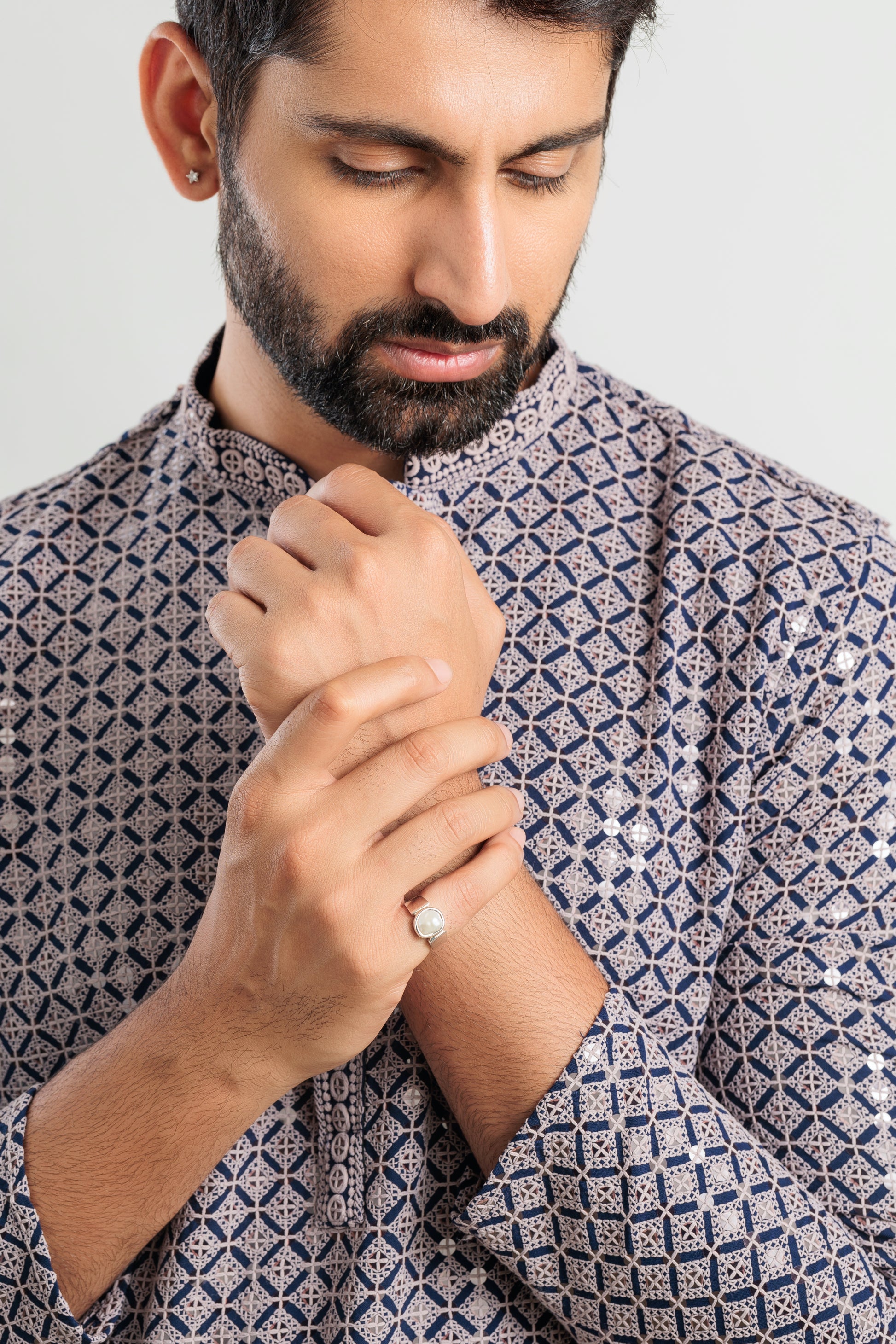 Genuine Pearl (Moti) Gemstone Ring in 925 Sterling Silver - #1224 U - Myra