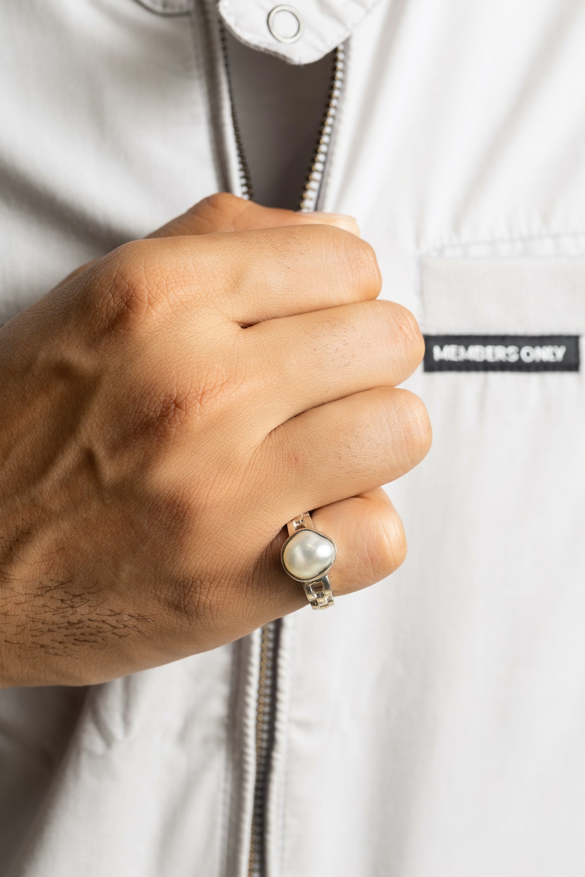 Radiant Pearl (Moti) Ring in 925 Silver - #1245 U - Myra