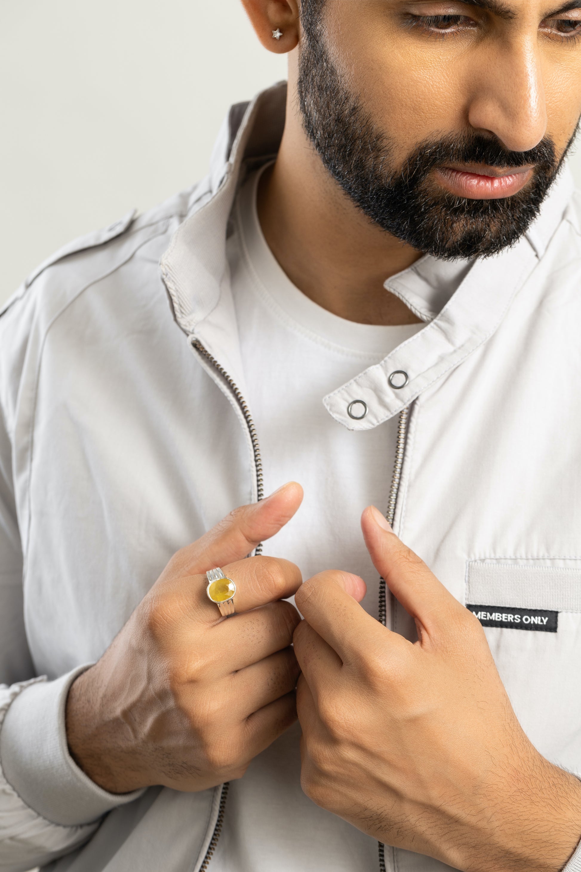 Authentic Yellow Sapphire (Pukhraj) Gemstone Ring in 925 Silver – #1228B - Myra