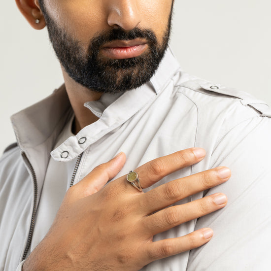 Natural Yellow Sapphire (Pukhraj) Ring in 925 Silver – #1125B - Myra