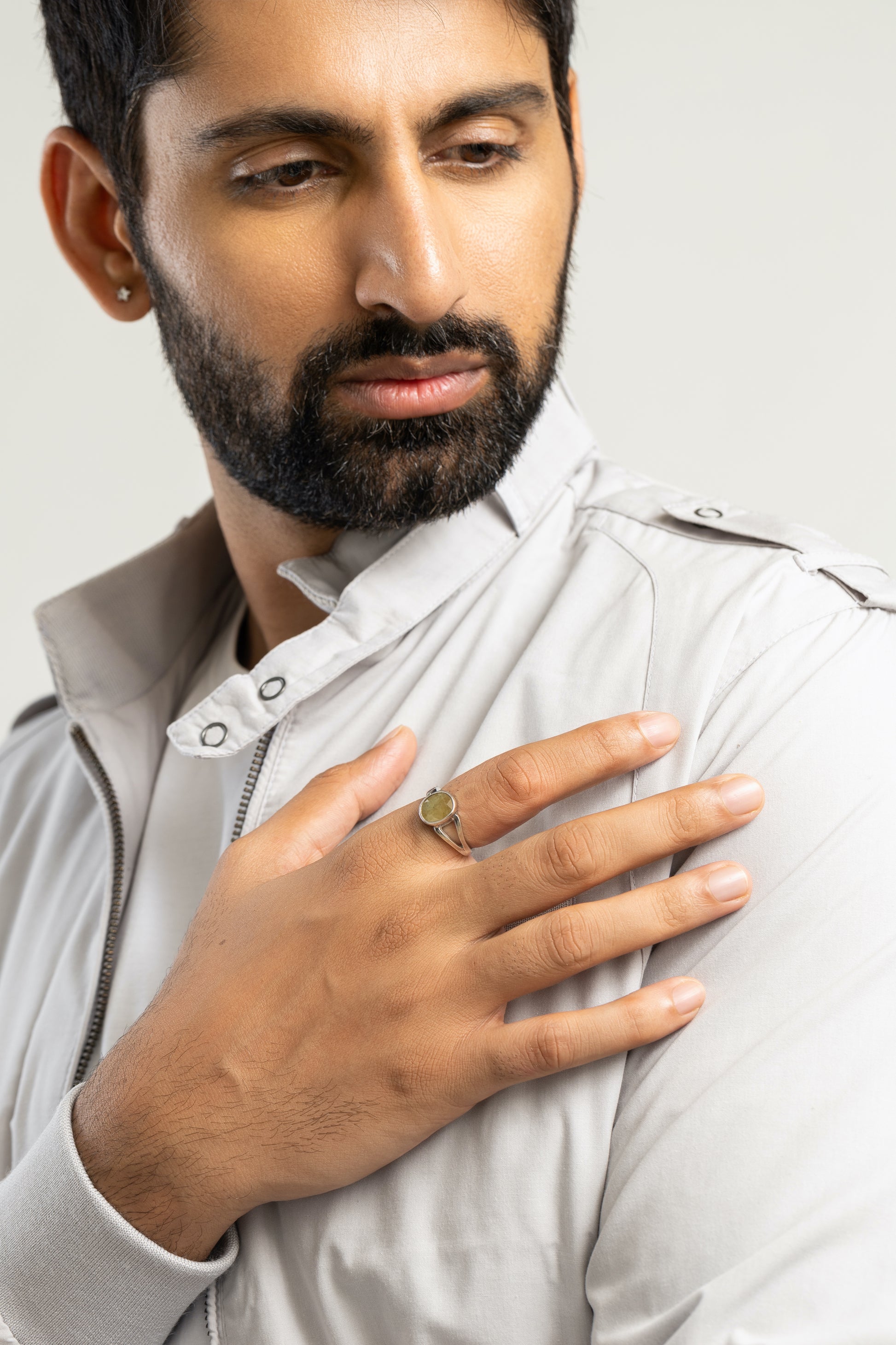 Natural Yellow Sapphire (Pukhraj) Ring in 925 Silver – #1125B - Myra