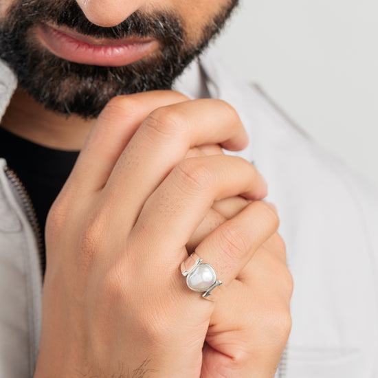 Vintage Pearl (Moti) Ring in 925 Silver - #1111 U - Myra