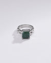 Radiant Emerald (Panna) Gemstone Ring in 925 Silver – #1245N4 Sq - Myra