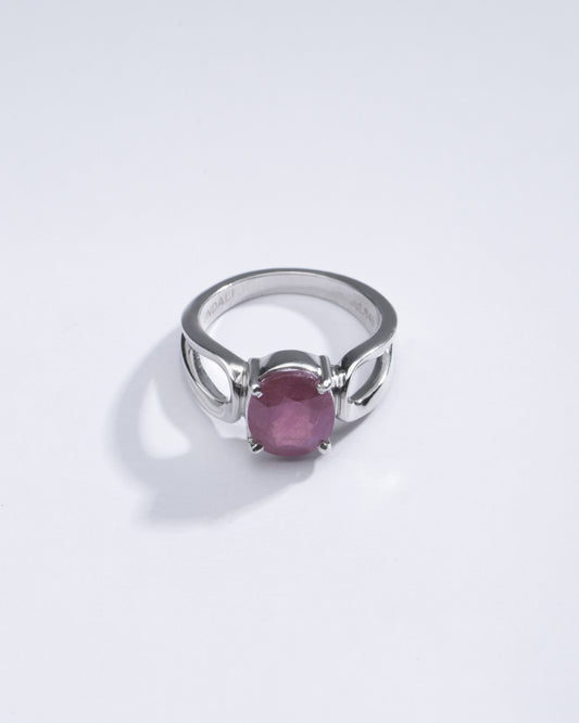Genuine Ruby (Manik) Ring for Positive Energy in 925 silver - #1217N4 - Myra