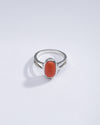 Genuine Red Coral (Moonga) Stone Ring in 925 Silver - #1112 Ov - Myra