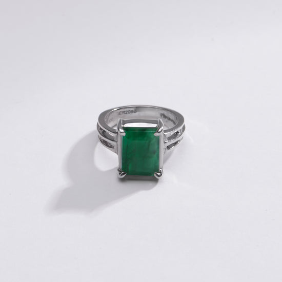 Vintage Green Emerald (Panna) Ring in Silver – #1142N4 Re - Myra