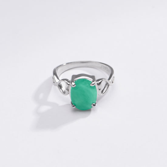 Classic Emerald (Panna) Gemstone Ring in 925 Silver – #1220N4 - Myra