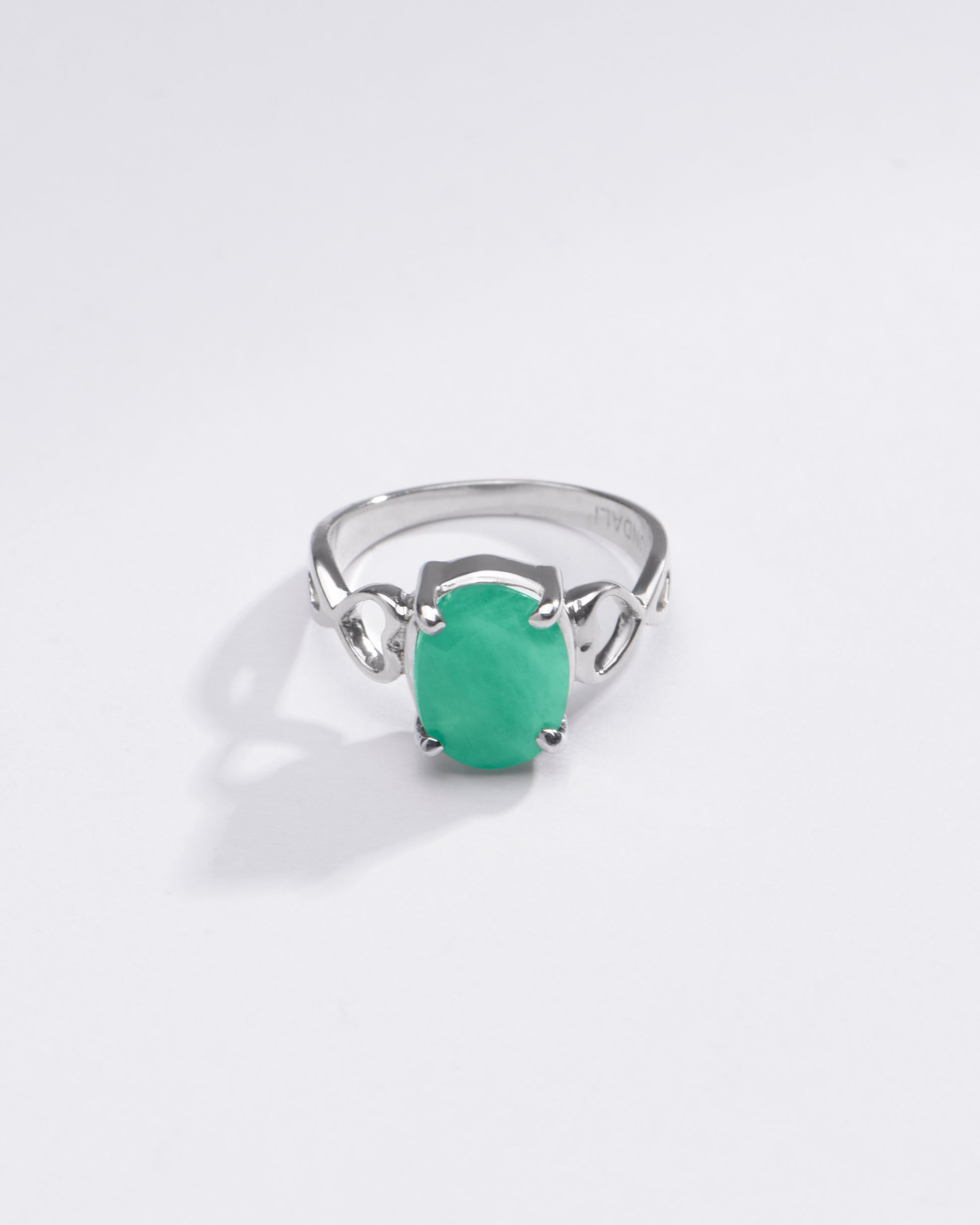 Classic Emerald (Panna) Gemstone Ring in 925 Silver – #1220N4 - Myra