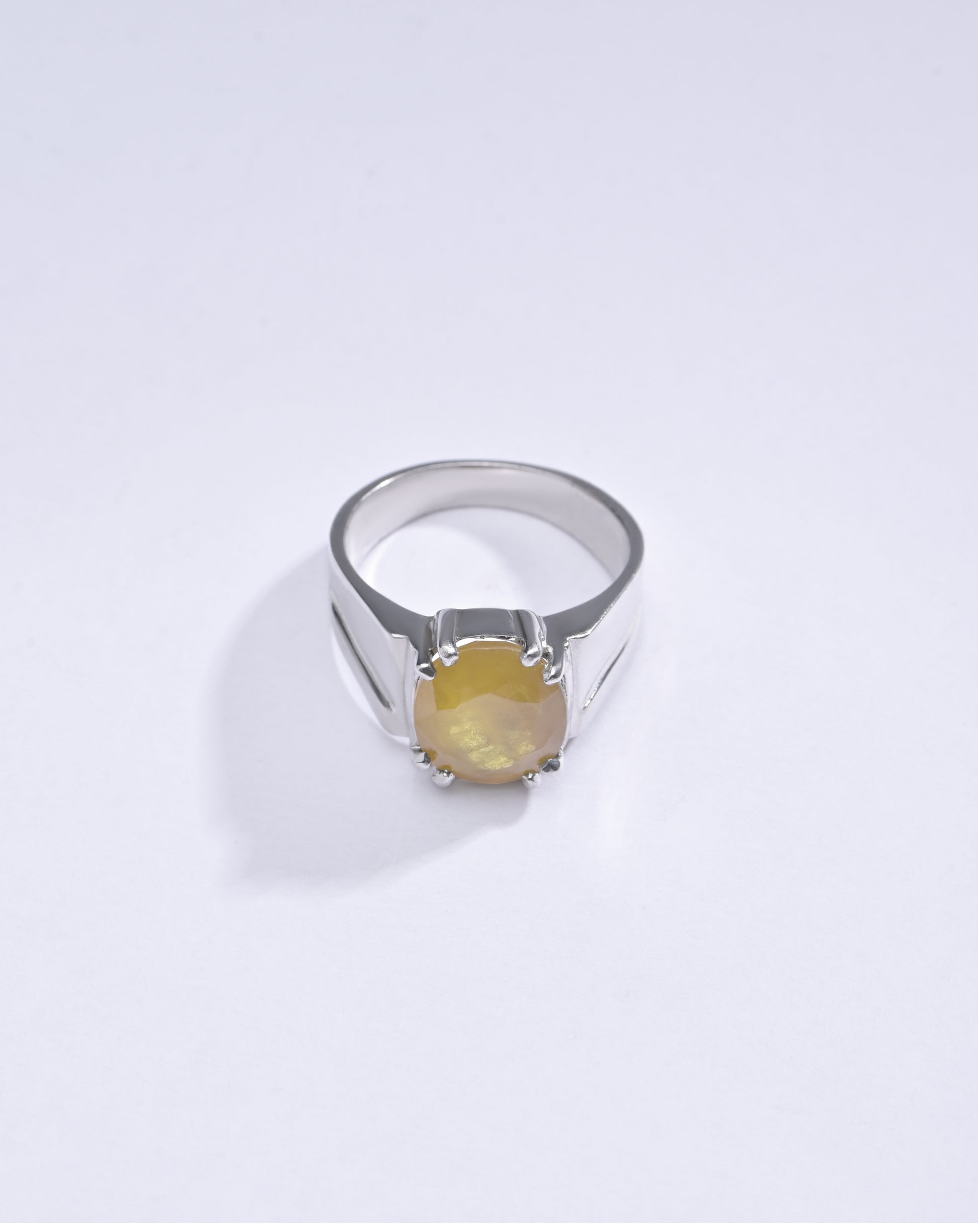Glory Yellow Sapphire (Pukhraj) Ring in 925 Silver – #1111N8 - Myra