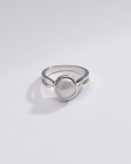 Genuine Pearl (Moti) Ring in 925 Sterling Silver - #1102 U - Myra