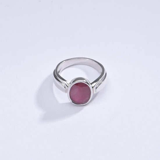 Radiant Ruby (Manik) Ring in 925 sterling silver - #1101B - Myra