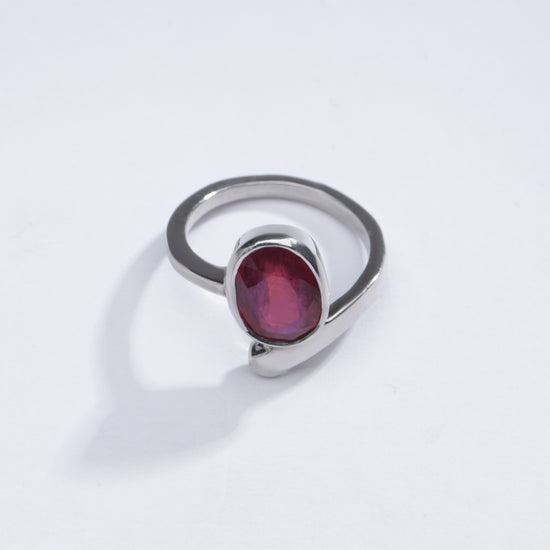 Elegant Ruby (Manik) Ring in 925 Silver #1202B - Myra