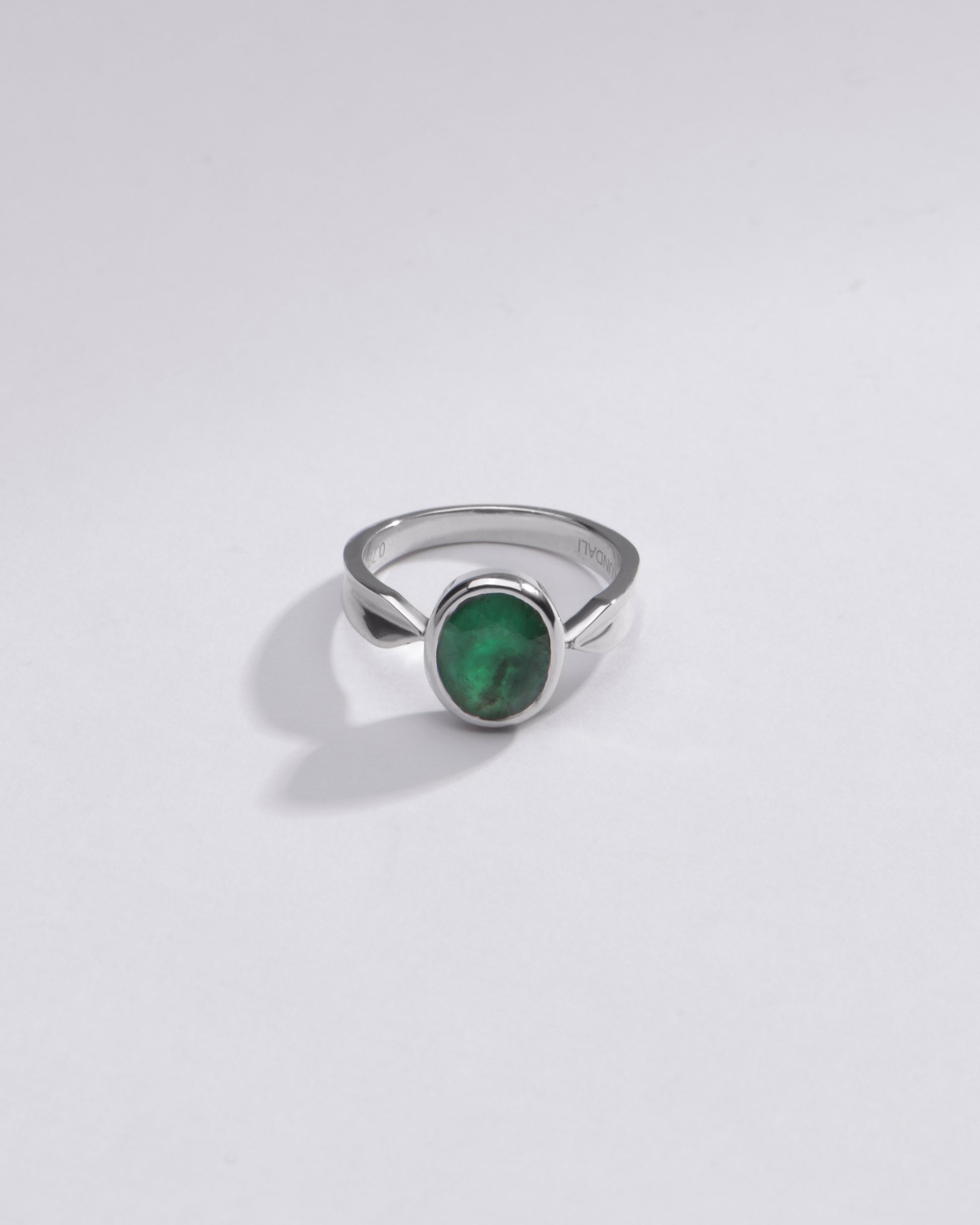 Emerald (Panna) Ring in 925 Silver – #1136B - Myra