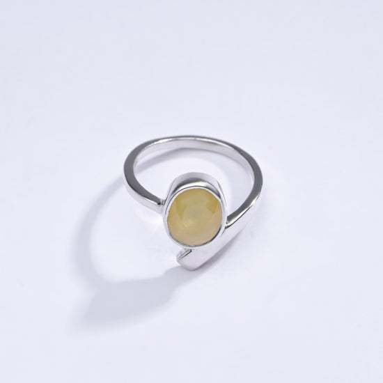 Vintage Yellow Sapphire (Pukhraj) Ring in Sterling Silver – #1202B - Myra