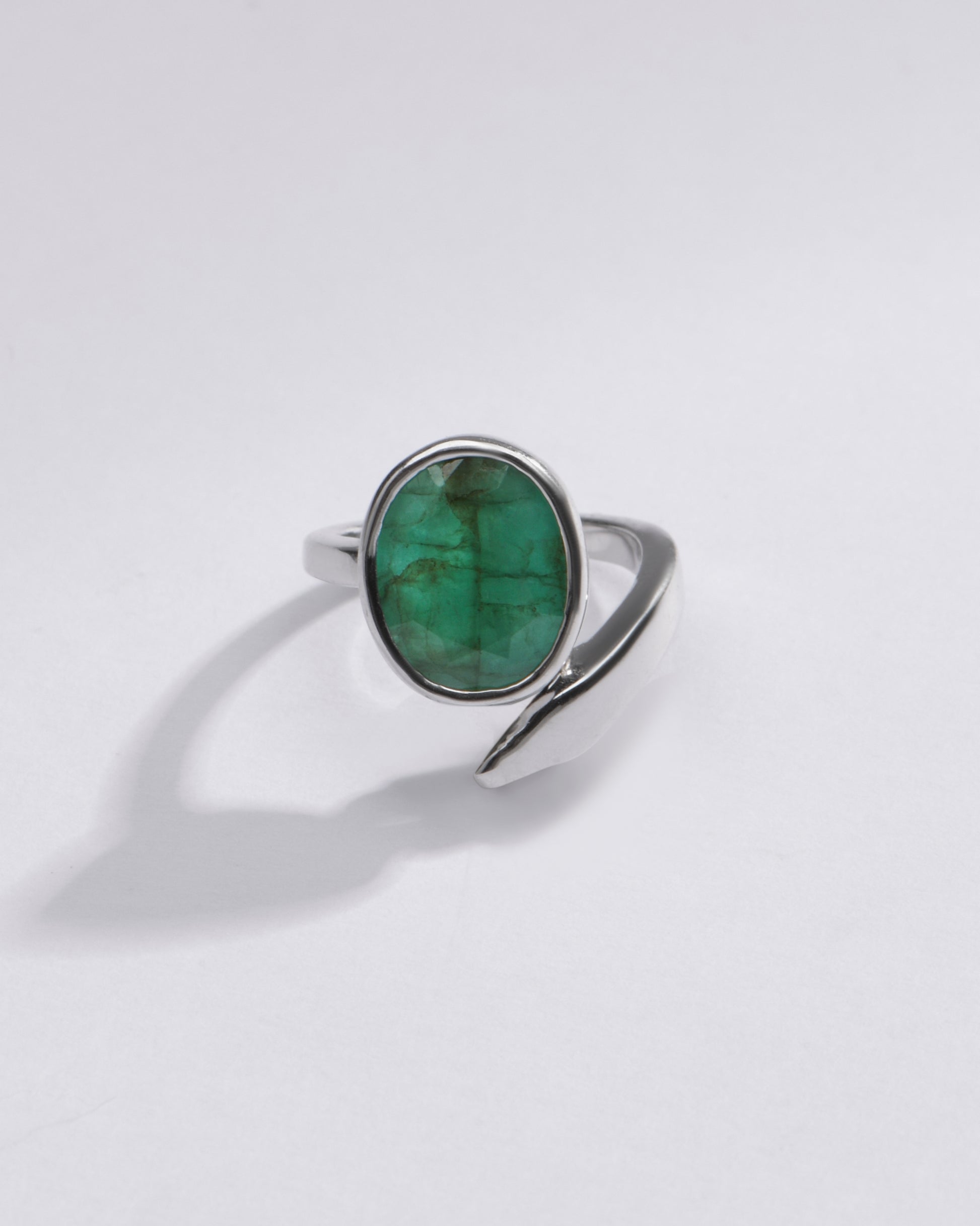 Genuine Emerald (Panna) Ring in Sterling Silver – #1202B - Myra