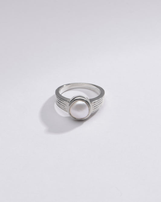 Genuine Pearl (Moti) Gemstone Ring in 925 Silver - #1225 R - Myra