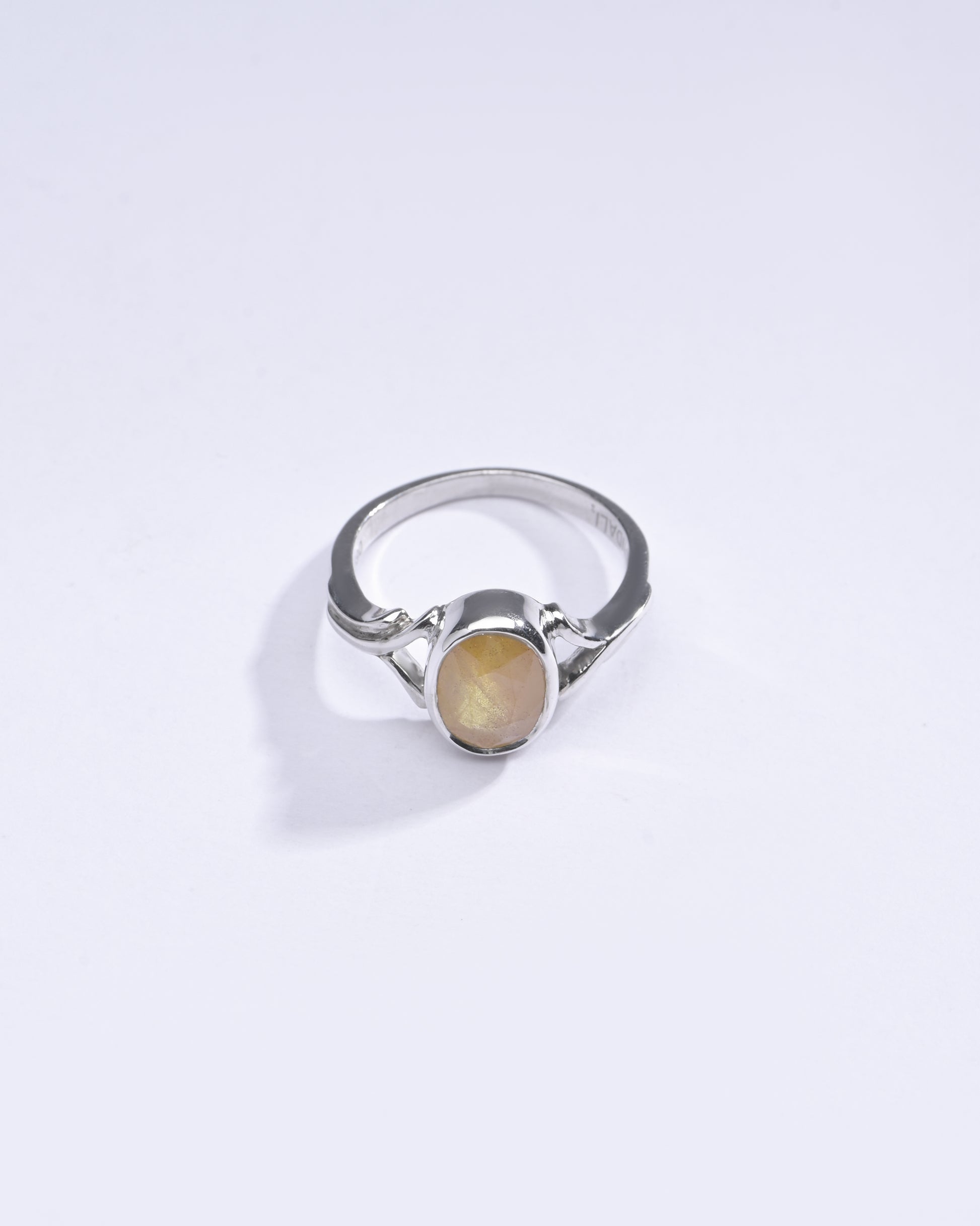 Genuine Yellow Sapphire (Pukhraj) Ring in Sterling Silver – #1175B - Myra