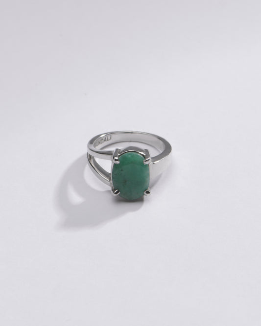 Natural Emerald (Panna) Ring in 925 Silver - #1125N4 - Myra