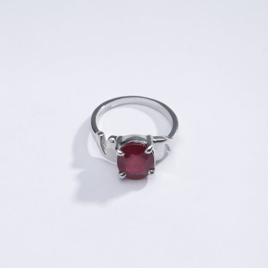 Classic Ruby (Manik) Ring in 925 Silver - #1196N4 - Myra