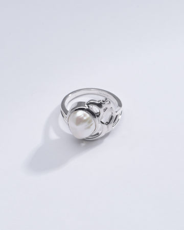 Natural Pearl (Moti) Ring in 925 Silver - #1284 U - Myra
