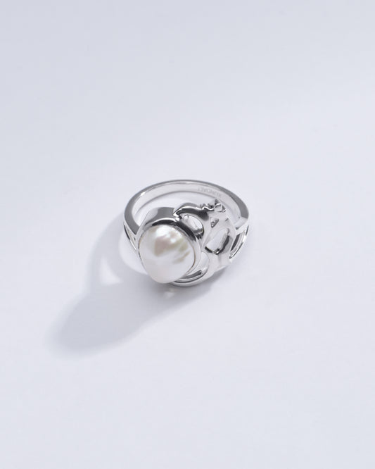 Natural Pearl (Moti) Ring in 925 Silver - #1284 U - Myra