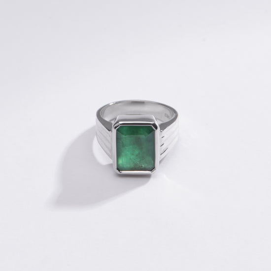 Vintage Emerald (Panna) Ring in 925 Silver – #1228B Sq - Myra