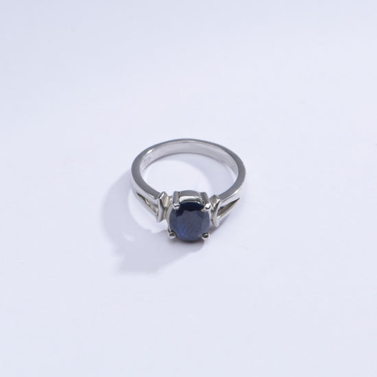 Royal Blue Sapphire (Neelam) Ring in 925 Silver – #1148N4 - Myra