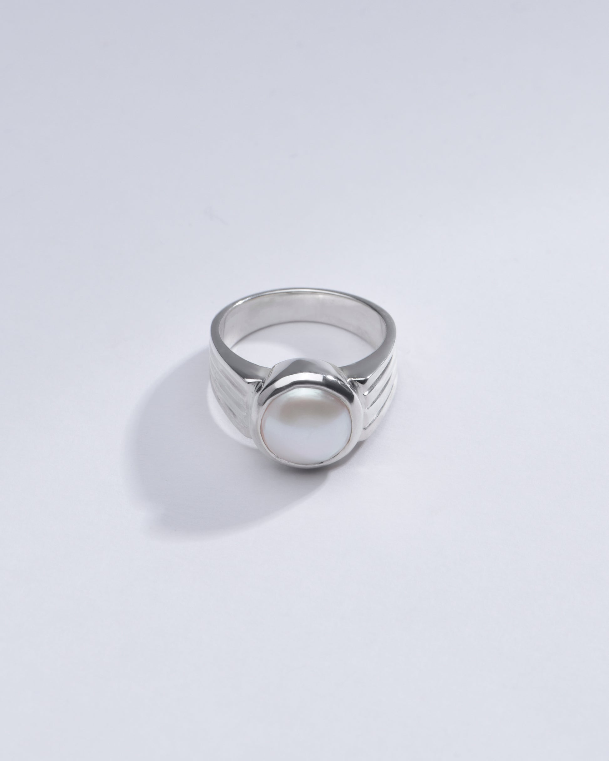 Natural Pearl (Moti) Gemstone Ring in 925 Silver - #1228 R - Myra