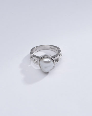 Radiant Pearl (Moti) Ring in 925 Silver - #1245 U - Myra